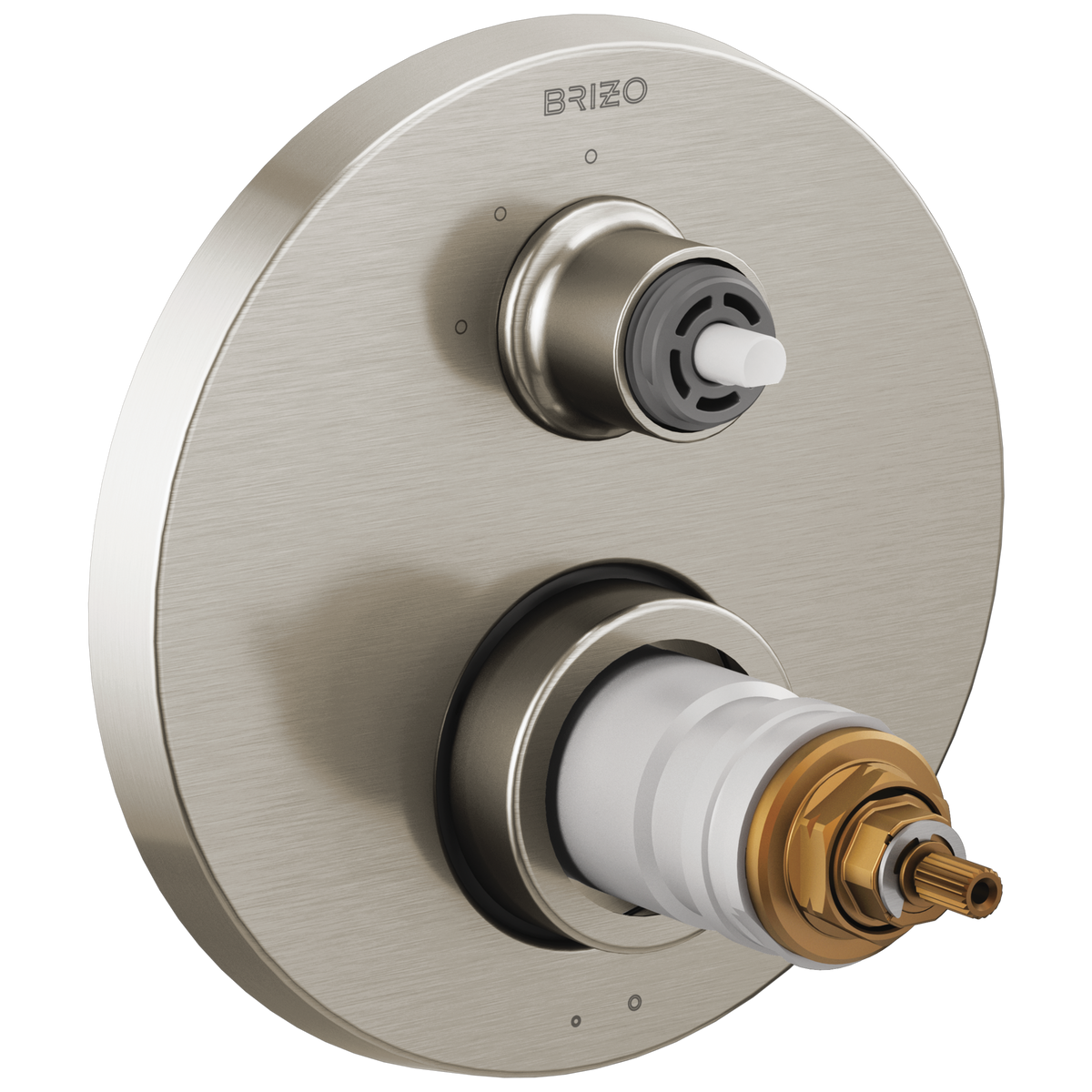 Litze TempAssure Thermostatic Valve with 3-Function Diverter Trim - Less Handles - Brilliance® Luxe Nickel®