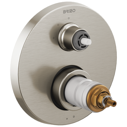 Litze TempAssure Thermostatic Valve with 3-Function Diverter Trim - Less Handles - Brilliance® Luxe Nickel®