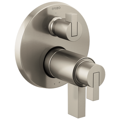 Brizo Litze TempAssure Thermostatic Valve with 3-Function Diverter Trim - Less Handles - Complete Kit - Brilliance® Luxe Nickel®