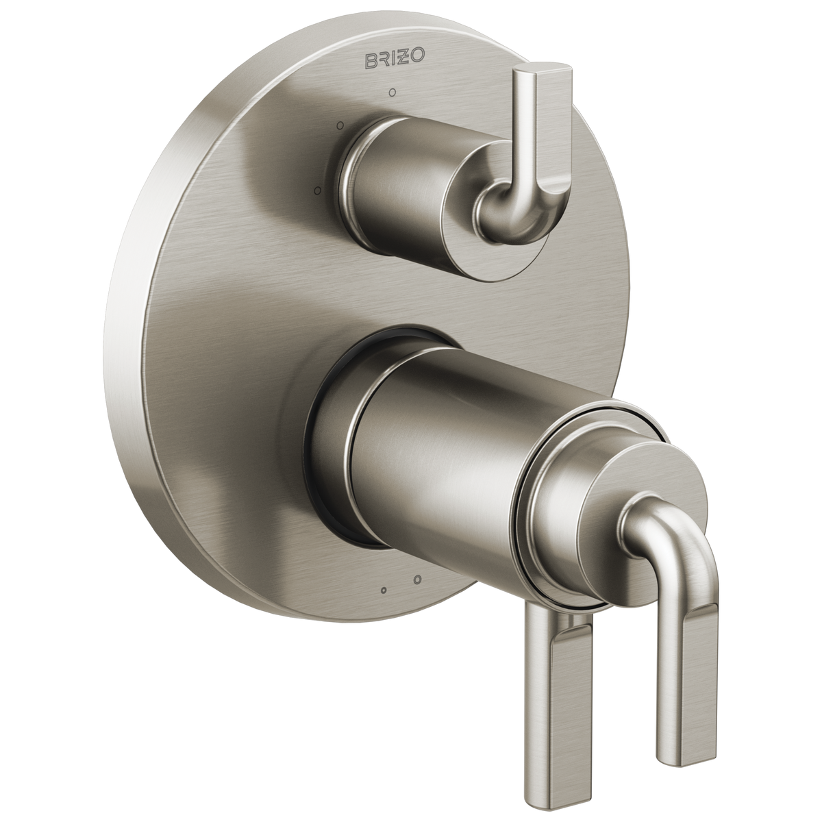 Brizo Litze TempAssure Thermostatic Valve with 3-Function Diverter Trim - Less Handles - Complete Kit - Brilliance® Luxe Nickel®