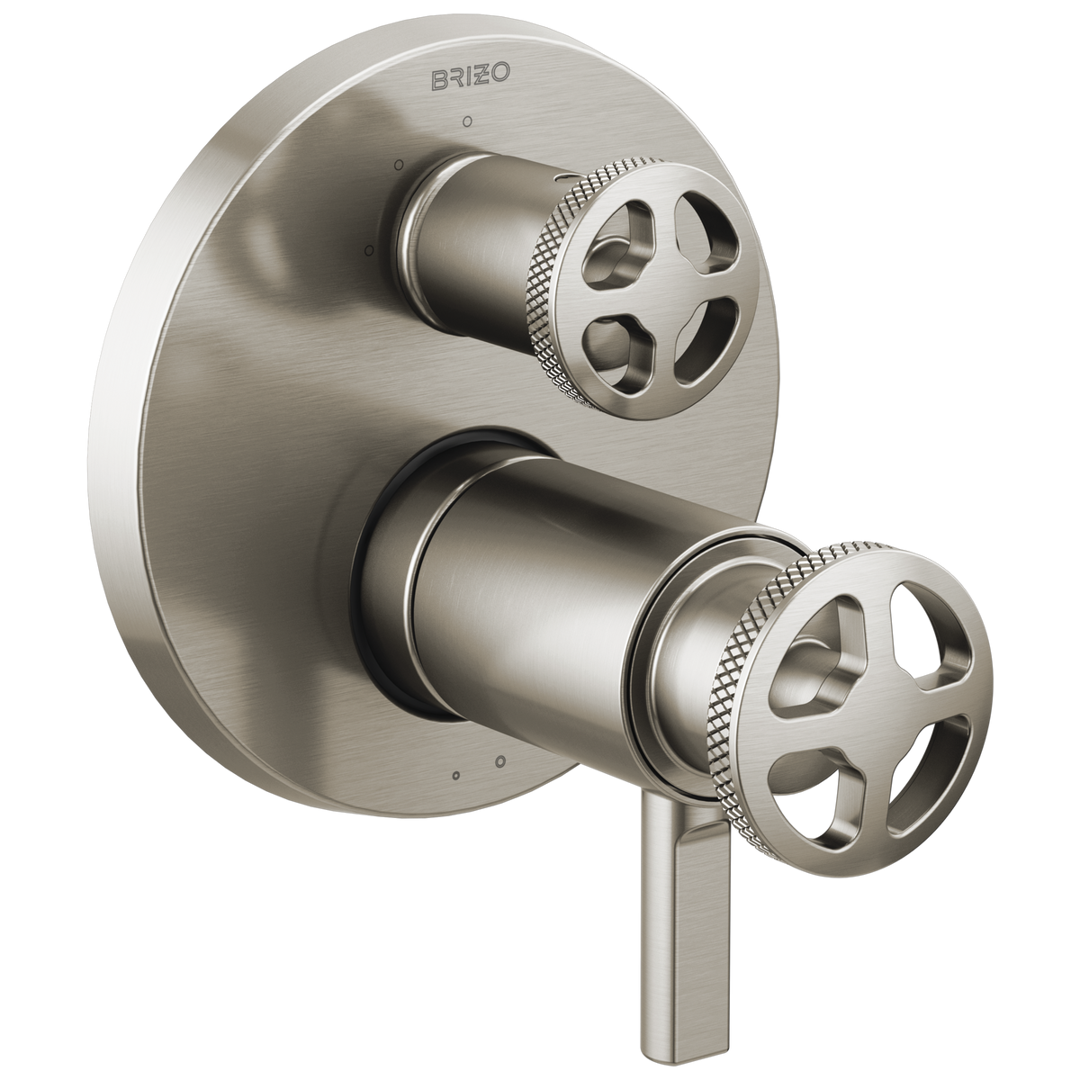 Brizo Litze TempAssure Thermostatic Valve with 3-Function Diverter Trim - Less Handles - Complete Kit - Brilliance® Luxe Nickel®