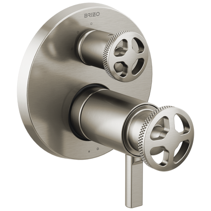 Brizo Litze TempAssure Thermostatic Valve with 3-Function Diverter Trim - Less Handles - Complete Kit - Brilliance® Luxe Nickel®