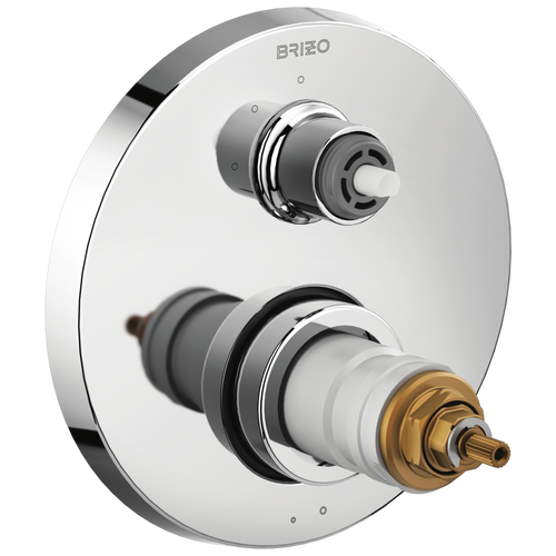 Litze TempAssure Thermostatic Valve with 3-Function Diverter Trim - Less Handles - Polished Chrome