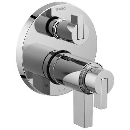 Brizo Litze TempAssure Thermostatic Valve with 3-Function Diverter Trim - Less Handles - Complete Kit - Polished Chrome