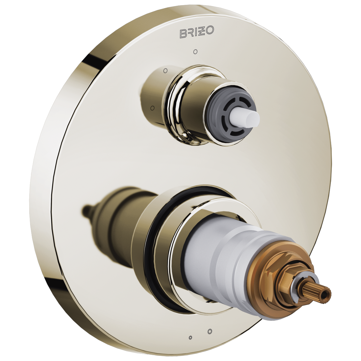 Litze TempAssure Thermostatic Valve with 3-Function Diverter Trim - Less Handles - Brilliance® Polished Nickel
