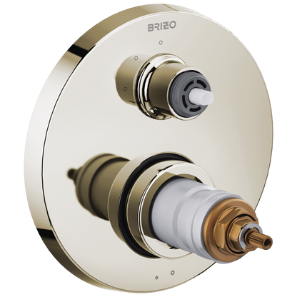 Litze TempAssure Thermostatic Valve with 3-Function Diverter Trim - Less Handles - Brilliance® Polished Nickel