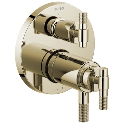 Brizo Litze TempAssure Thermostatic Valve with 3-Function Diverter Trim - Less Handles - Complete Kit - Brilliance® Polished Nickel