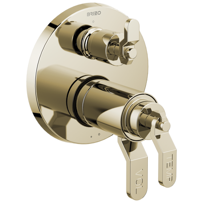 Brizo Litze TempAssure Thermostatic Valve with 3-Function Diverter Trim - Less Handles - Complete Kit - Brilliance® Polished Nickel