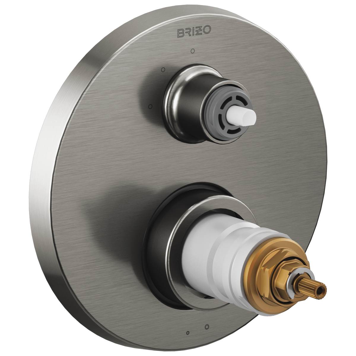Litze TempAssure Thermostatic Valve with 3-Function Diverter Trim - Less Handles - Brilliance® Luxe Steel®