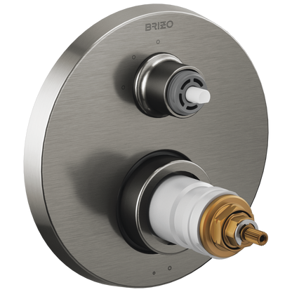 Litze TempAssure Thermostatic Valve with 3-Function Diverter Trim - Less Handles - Brilliance® Luxe Steel®