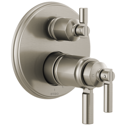 Invari Brizo Invari: TempAssure Thermostatic Valve With Integrated 3-Function Diverter Trim - Brilliance® Luxe Nickel®