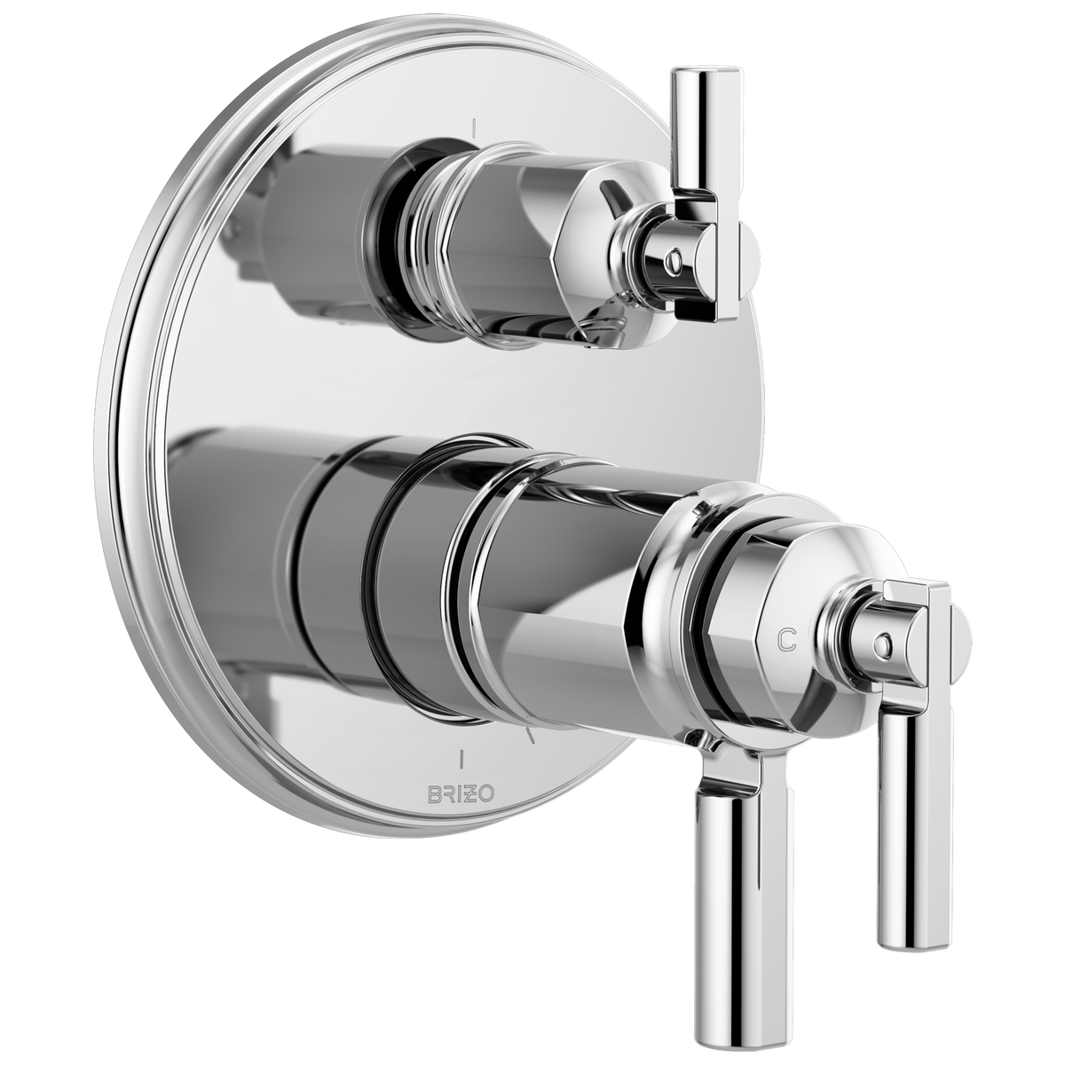 Invari Brizo Invari: TempAssure Thermostatic Valve With Integrated 3-Function Diverter Trim - Polished Chrome