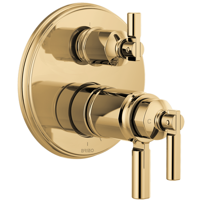 Invari Brizo Invari: TempAssure Thermostatic Valve With Integrated 3-Function Diverter Trim - Brilliance® Polished Gold