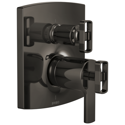 Brizo Brizo TempAssure Thermostatic Valve with Integrated 6-Function Diverter Trim - Less Handles - Complete Kit - Brilliance® Black Onyx