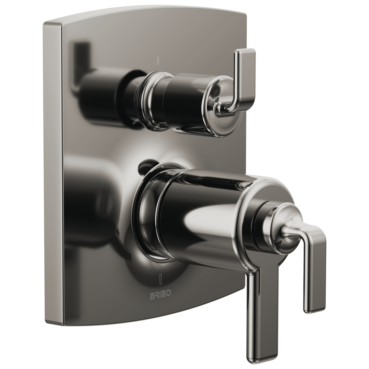 Brizo Brizo TempAssure Thermostatic Valve with Integrated 6-Function Diverter Trim - Less Handles - Complete Kit - Brilliance® Black Onyx