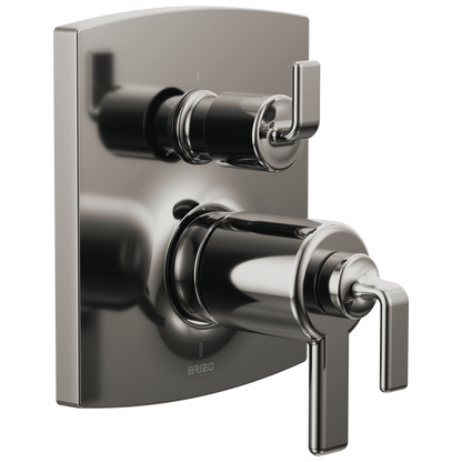 Brizo Brizo TempAssure Thermostatic Valve with Integrated 6-Function Diverter Trim - Less Handles - Complete Kit - Brilliance® Black Onyx