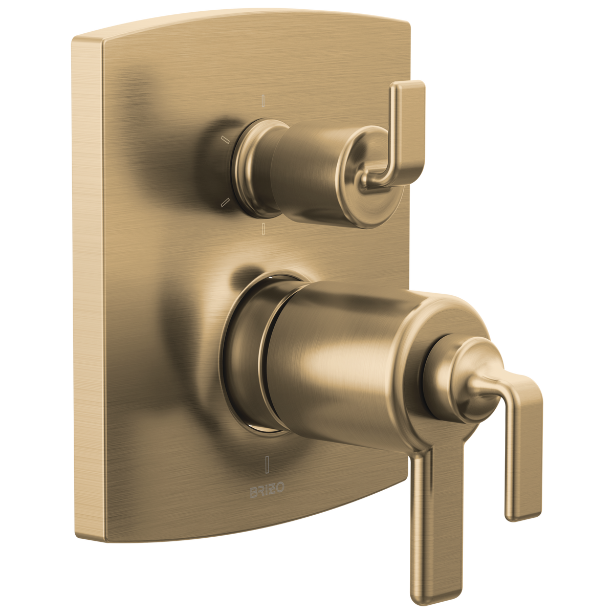 Brizo Brizo TempAssure Thermostatic Valve with Integrated 6-Function Diverter Trim - Less Handles - Complete Kit - Brilliance® Luxe Gold®