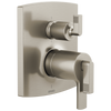 Brizo Brizo TempAssure Thermostatic Valve with Integrated 6-Function Diverter Trim - Less Handles - Complete Kit - Brilliance® Luxe Nickel®