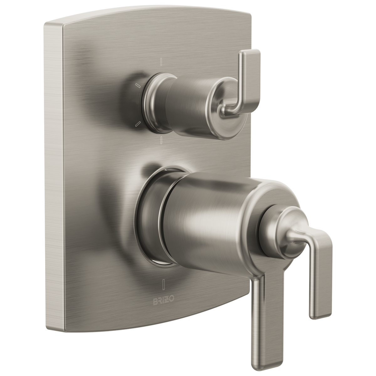 Brizo Brizo TempAssure Thermostatic Valve with Integrated 6-Function Diverter Trim - Less Handles - Complete Kit - Brilliance® Luxe Nickel®
