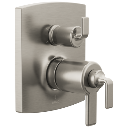 Brizo Brizo TempAssure Thermostatic Valve with Integrated 6-Function Diverter Trim - Less Handles - Complete Kit - Brilliance® Luxe Nickel®