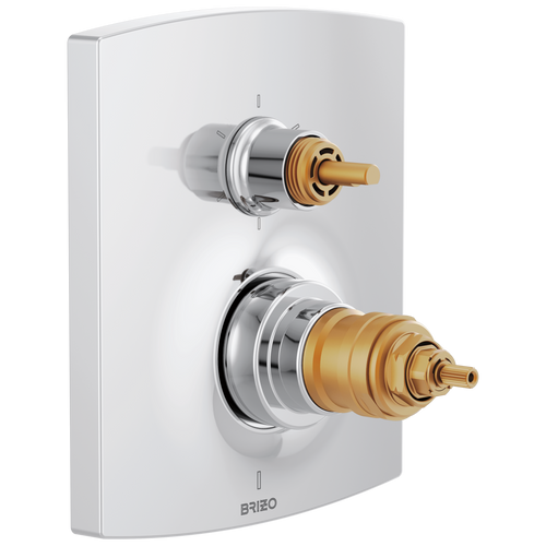 Brizo TempAssure Thermostatic Valve with Integrated 6-Function Diverter Trim - Less Handles - Polished Chrome