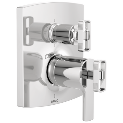 Brizo Brizo TempAssure Thermostatic Valve with Integrated 6-Function Diverter Trim - Less Handles - Complete Kit - Polished Chrome