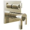 Brizo Frank Lloyd Wright Bath Collection by Brizo TempAssure Thermostatic Valve with 6-Function Integrated Diverter Trim - Less Handles - Complete Kit - Brilliance® Polished Nickel