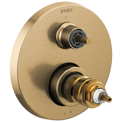 Litze TempAssure Thermostatic Valve with 6-Function Diverter Trim - Less Handles - Brilliance® Luxe Gold®