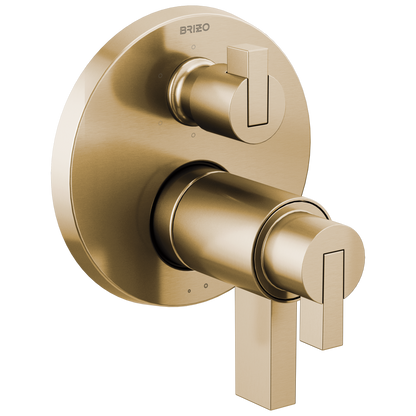 Brizo Litze TempAssure Thermostatic Valve with 6-Function Diverter Trim - Less Handles - Complete Kit - Brilliance® Luxe Gold®