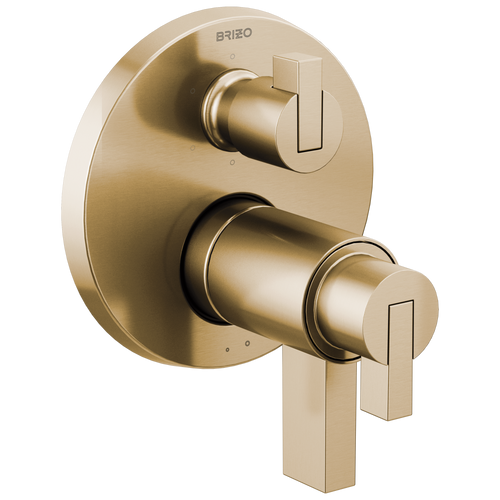 Brizo Litze TempAssure Thermostatic Valve with 6-Function Diverter Trim - Less Handles - Complete Kit - Brilliance® Luxe Gold®