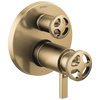 Brizo Litze TempAssure Thermostatic Valve with 6-Function Diverter Trim - Less Handles - Complete Kit - Brilliance® Luxe Gold®