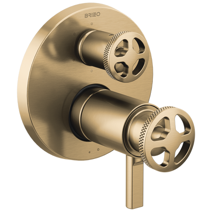 Brizo Litze TempAssure Thermostatic Valve with 6-Function Diverter Trim - Less Handles - Complete Kit - Brilliance® Luxe Gold®