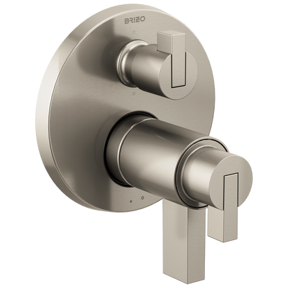 Brizo Litze TempAssure Thermostatic Valve with 6-Function Diverter Trim - Less Handles - Complete Kit - Brilliance® Luxe Nickel®