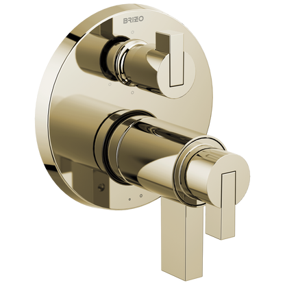 Brizo Litze TempAssure Thermostatic Valve with 6-Function Diverter Trim - Less Handles - Complete Kit - Brilliance® Polished Nickel