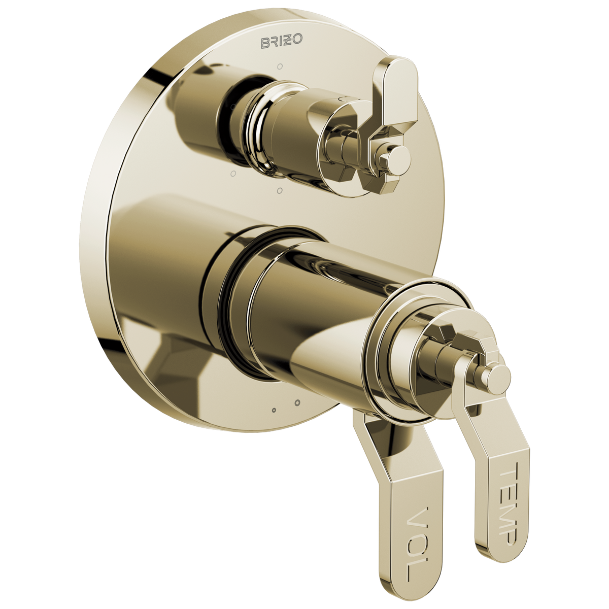 Brizo Litze TempAssure Thermostatic Valve with 6-Function Diverter Trim - Less Handles - Complete Kit - Brilliance® Polished Nickel