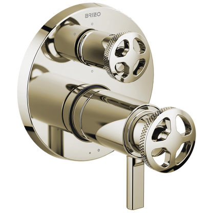 Brizo Litze TempAssure Thermostatic Valve with 6-Function Diverter Trim - Less Handles - Complete Kit - Brilliance® Polished Nickel
