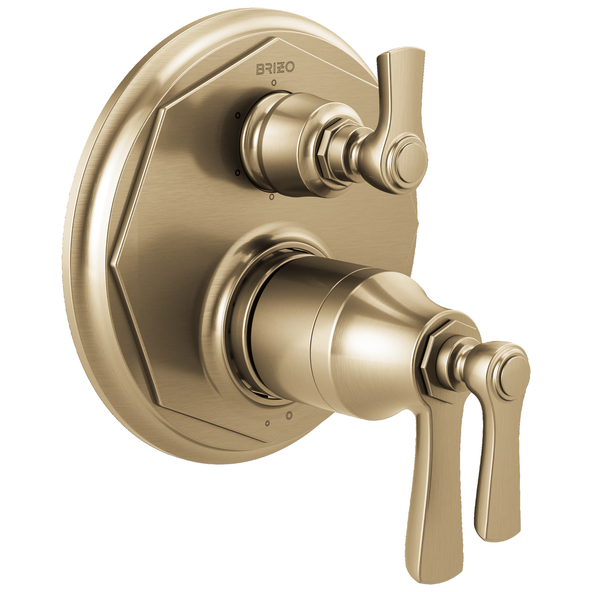 Rook TempAssure Thermostatic Valve with 6-Function Diverter Trim - Brilliance® Luxe Gold®