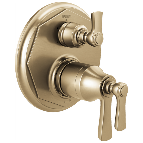 Rook TempAssure Thermostatic Valve with 6-Function Diverter Trim - Brilliance® Luxe Gold®