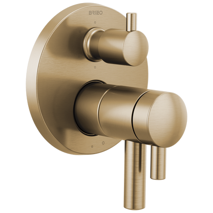 Jason Wu for Brizo TempAssure Thermostatic Valve with Integrated 6-Function Diverter Trim - Brilliance® Luxe Gold®