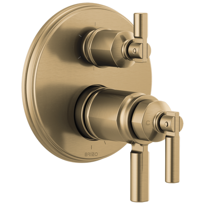 Invari Brizo Invari: TempAssure Thermostatic Valve With Integrated 6-Function Diverter Trim - Brilliance® Luxe Gold®