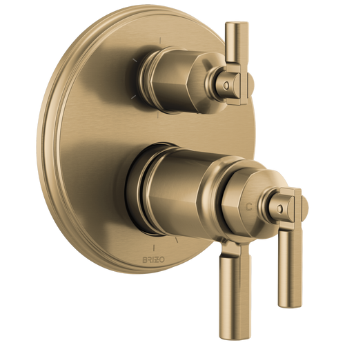 Invari Brizo Invari: TempAssure Thermostatic Valve With Integrated 6-Function Diverter Trim - Brilliance® Luxe Gold®