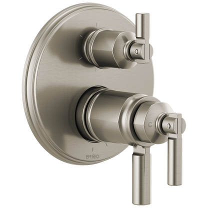 Invari Brizo Invari: TempAssure Thermostatic Valve With Integrated 6-Function Diverter Trim - Brilliance® Luxe Nickel®