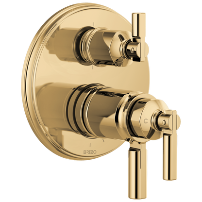Invari Brizo Invari: TempAssure Thermostatic Valve With Integrated 6-Function Diverter Trim - Brilliance® Polished Gold