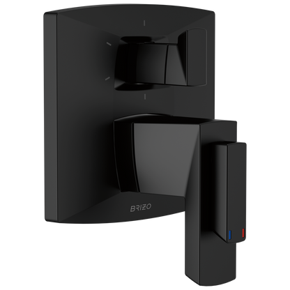 Vettis Brizo Vettis: TempAssure Thermostatic Valve With Integrated 6-Function Diverter Trim - Matte Black