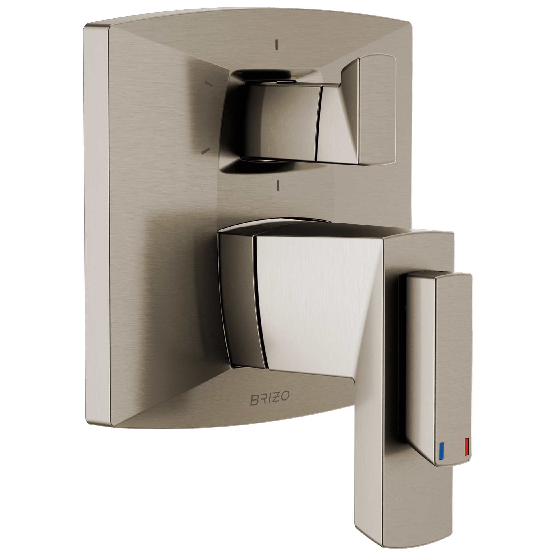 Vettis Brizo Vettis: TempAssure Thermostatic Valve With Integrated 6-Function Diverter Trim - Brilliance® Luxe Nickel®