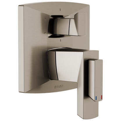 Vettis Brizo Vettis: TempAssure Thermostatic Valve With Integrated 6-Function Diverter Trim - Brilliance® Luxe Nickel®