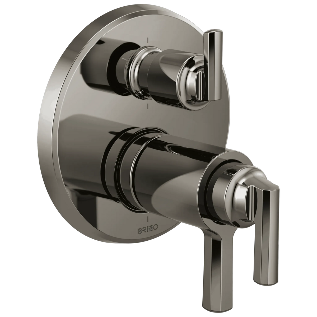 Levoir Brizo Levoir: TempAssure Thermostatic Valve With Integrated 6-Function Diverter Trim - Brilliance® Black Onyx