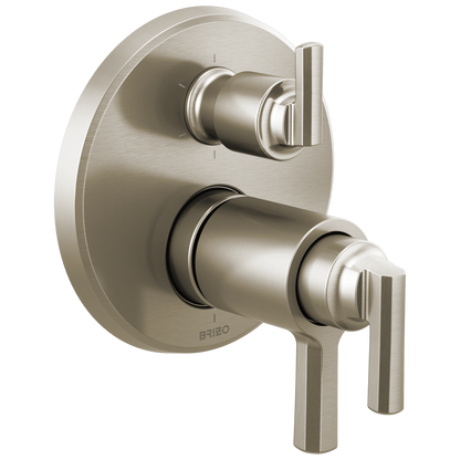 Levoir Brizo Levoir: TempAssure Thermostatic Valve With Integrated 6-Function Diverter Trim - Brilliance® Luxe Nickel®