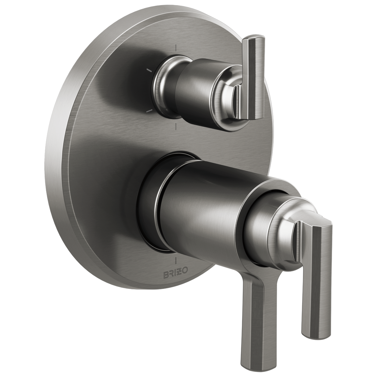 Levoir Brizo Levoir: TempAssure Thermostatic Valve With Integrated 6-Function Diverter Trim - Brilliance® Luxe Steel®