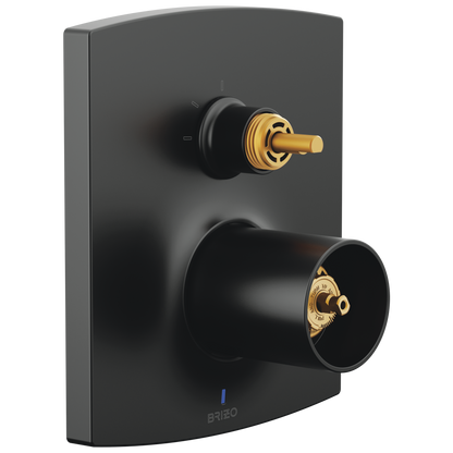 Brizo Pressure Balance Valve with Integrated 3-Function Diverter Trim - Less Handles - Matte Black